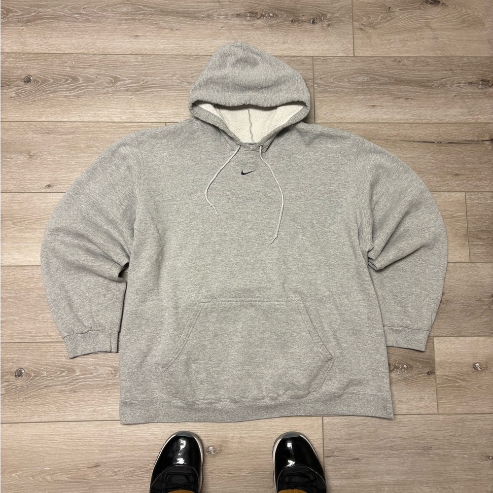 Vintage Nike Silver tab center swoosh hoodie heather grey XXL
